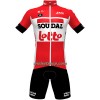 Fietskleding (Fietsshirt + Korte Koersbroek) 2022 Lotto-Soudal - Rood Wit